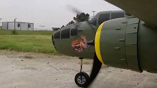 3D Printed B25-J RC Model Airplane Flight