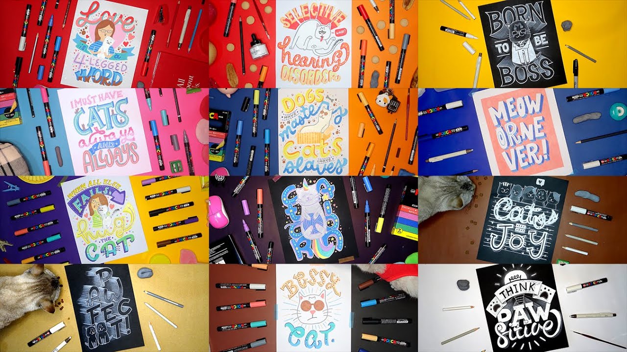 Posca Paint Marker 🖌️ Hand Lettering 🔡 Time Lapse 📽️ Speed Art Compilation Video Feb 2020