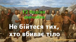 12 Неділя звичайна рік А Не бійтеся тих, хто вбиває тіло