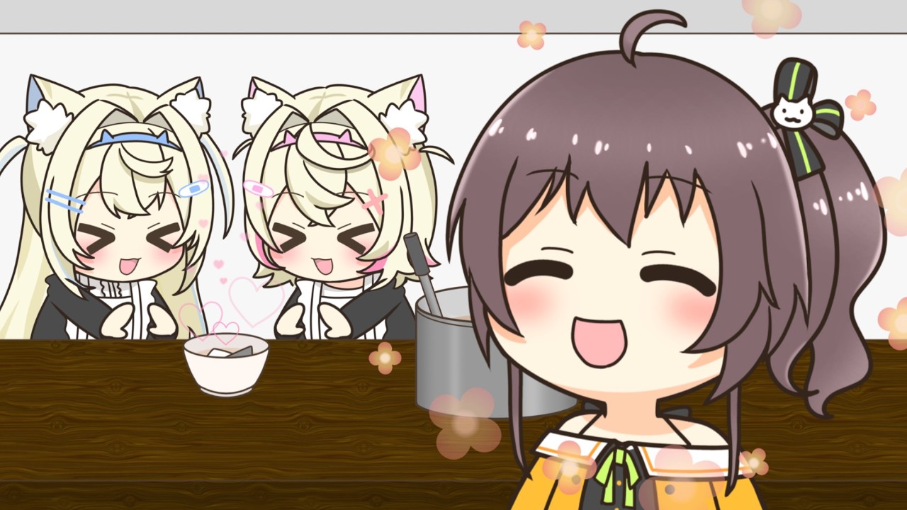 【手描き】あずいろ食堂を満喫するまつり【ホロライブ/夏色まつり/フワモコ/風真いろは/AZKi】