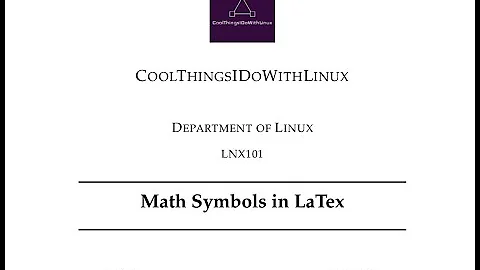 Math Symbols in LaTex