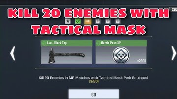 Kill 20 Enemies In Mp Matches With Tactical Mask Perk (Heavy Duty) | Call Of Duty Mobile