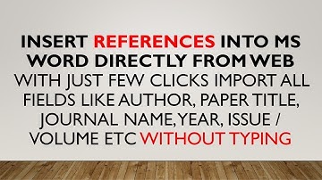 Best free reference manager for Word to import, track references & auto generate reference (2018)