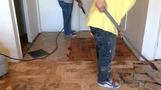 Vinyl Tile Removal by Pro at www.hardwood4us.com
