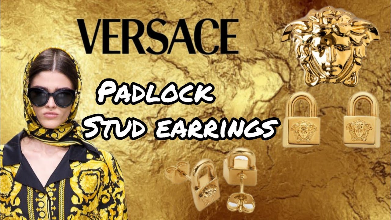 VERSACE UNBOXING🖤 PADLOCK STUD EARRINGS 🖤 DESIGNER LUXURY ...