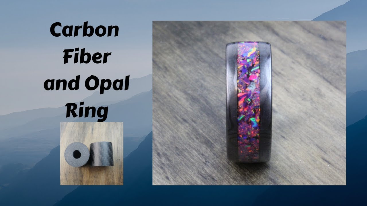 How it's made Carbon Fiber Opal Inlay Ring (On a wood lathe) YouTube