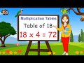 Table of 18  times tables  multiplication tables  18 ka pahada  learning booster  maths tables