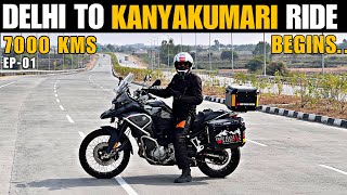 Delhi To Kanyakumari 7000 KMS South India Ride Begins | EP-01 Delhi To Indore | BMW F850 GSA |