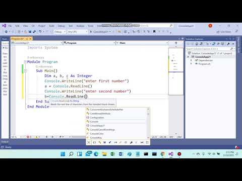 program for addition in vb.net console application