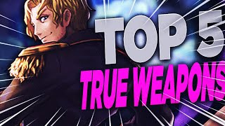 THESE EQUIPS ARE BUSTED!!! Top 5 True Weapons Grand Summoners