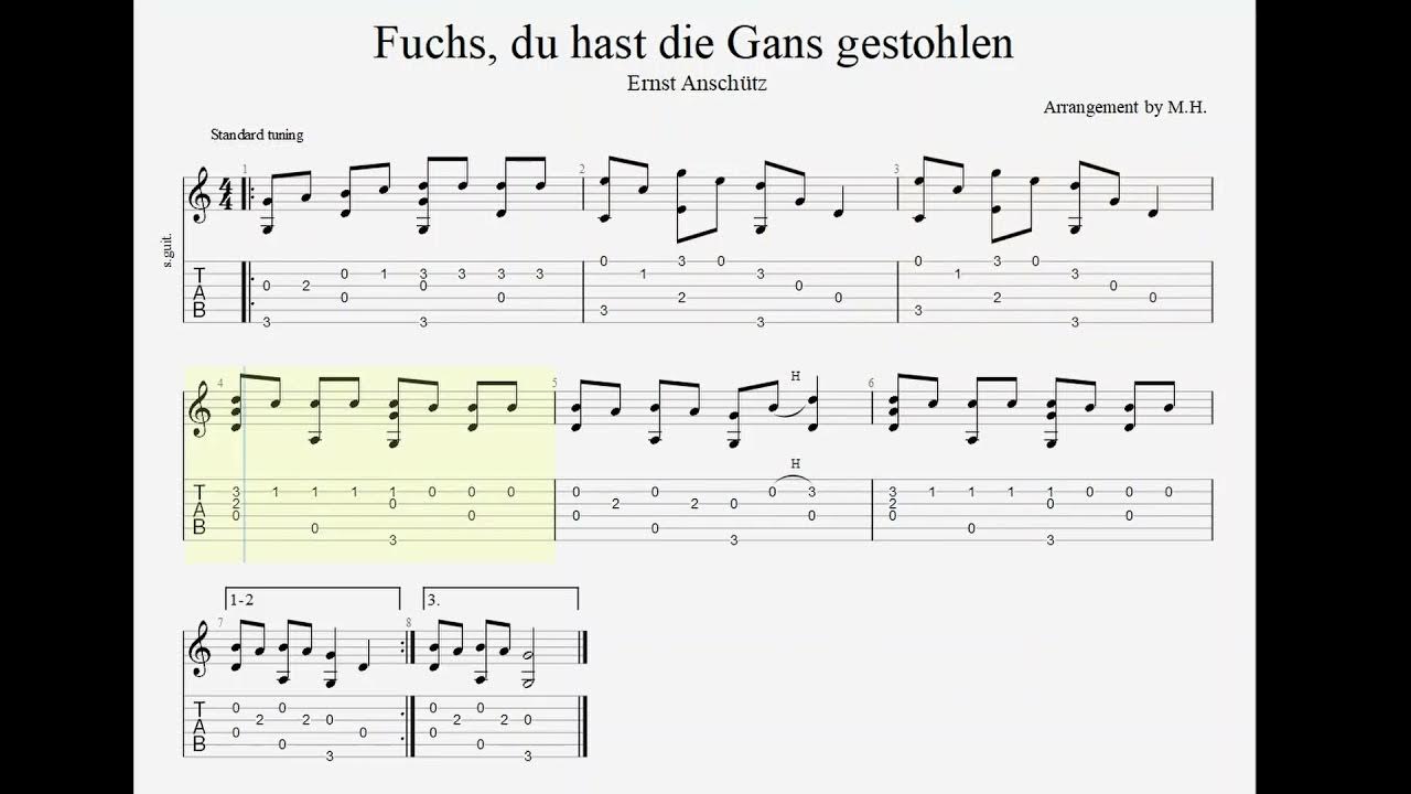 Fuchs Du Hast Die Gans Gestohlen Chords www.youtube.com