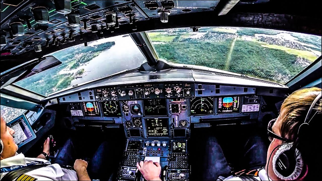 SMOOTH Cockpit Landing at Moscow Sheremetyevo A320 YouTube