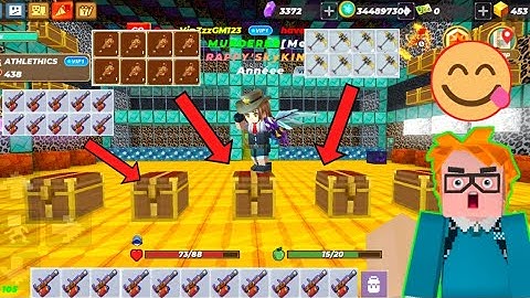 LUCKY CHEST GET GATLING GUN FIRECRACKERS & SCYTHE? in Skyblock Blockman Go (SkyKING)