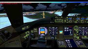 PMDG 777 LANDING NIGHT VHHH ( hongkong )