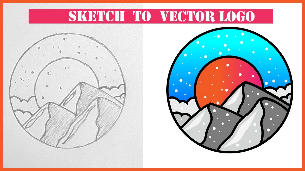 Adobe Illustrator Tutorial: Create a Vector Logo from a Sketch - YouTube