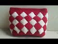 #crochet #tutorial #dompetrajut                        Crochet//tutorial dompet rajut motif entrelac