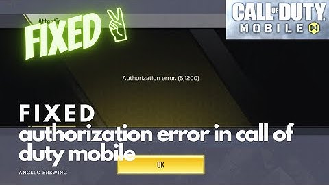 Fixed login authorization error in call of duty mobile 💯