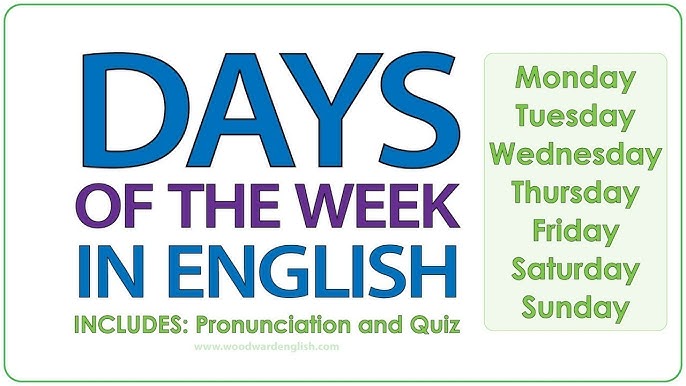 Língua Inglesa – Days of the week (Dias da semana) – Conexão Escola SME