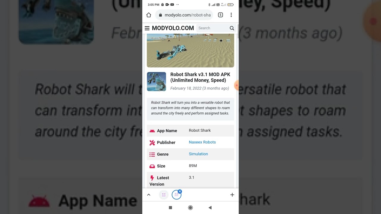 how to download the robot shark mod apk in telugu