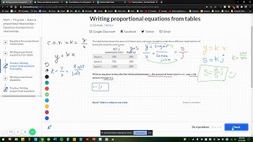 KA - Writing proportional equations from tables