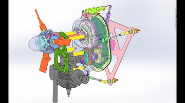 RC variable pitch propeller with electric starter - Solidworks