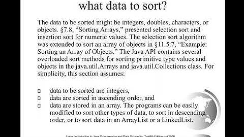 Daniel Liang Java Sections 23.1 and 23.2 Insertion Sort