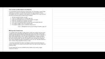 Multiple product breakeven analysis