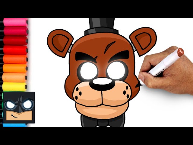 How to Draw Freddy Fazbear, Five Nights at Freddys, Step by Step