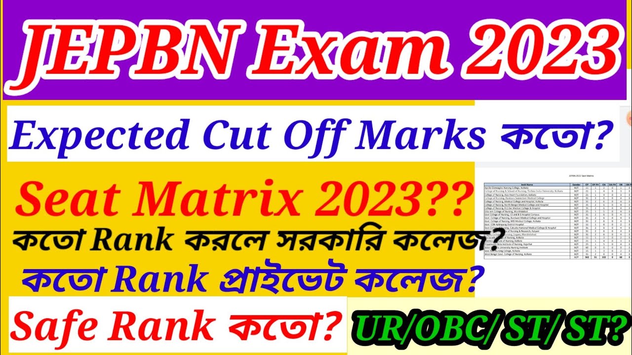 JEPBN Exam expected Cut-off Marks 2023 for Govt college I post basic ...