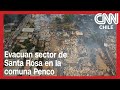 Evacúan sector de Santa Rosa en la comuna de Penco por incendio forestal