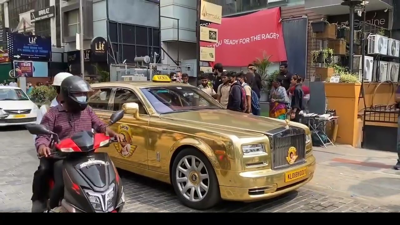 TAXI Rolls Royce Golden   PHANTOM |   Golden Lamborghini Car | Tarik Ayan Channel |