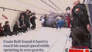 Usain Bolt floats to victory in zero-gravity race