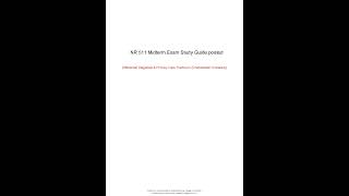Celebrity NR 511 Midterm Exam. Well elaborated Study Guide 2023 Wealth