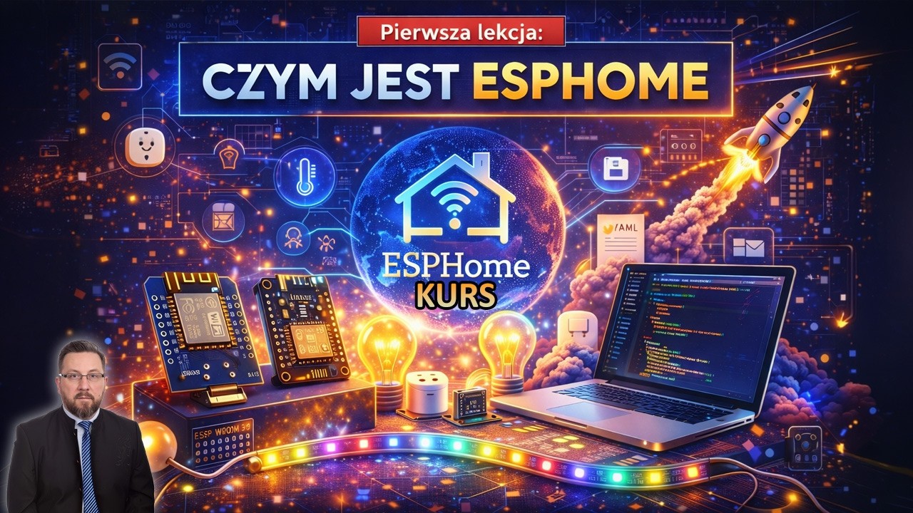 Kurs ESPHOME - 01 - Czym jest ESPHOME ? Twoje pierwsze urządzenie Smart Home
