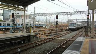 海老名駅　小田急30000形(ロマンスカーEXEα)　発車