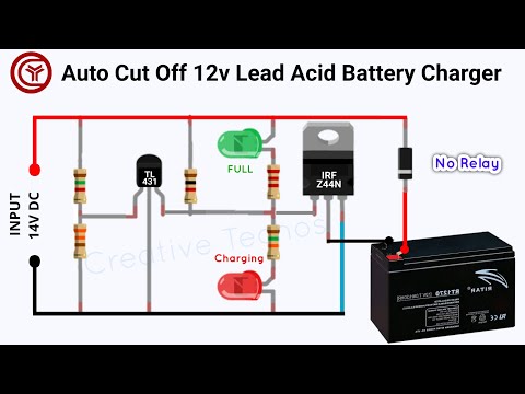 Auto cut off 12 volt battery charger circuit