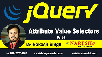 jQuery Attribute Value Selectors Part 2 | jQuery Tutorial | Naresh IT