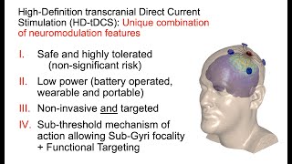 HD-tDCS: Low-power, Targeted, Non-invasive Electroceuticals for CNS diseases