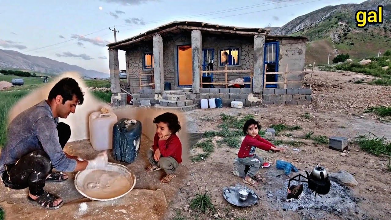 Plumbing the house of a nomadic man and helping his mother and daughter in cleaning the house