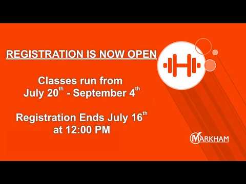 Class Registration is Now Open - markham.ca/fitness
