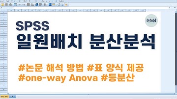 일원배치 분산분석(one way Anova) 논문 해석 방법 / 아노바 설명 / 사후분석(post-hoc) / scheffe / SPSS / 논쓰남