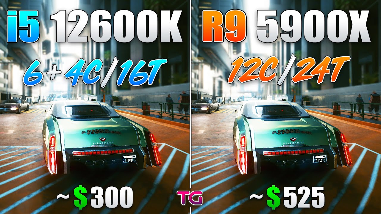 Core i5 12600K vs Ryzen 9 5900X - Test in 8 Games - YouTube