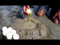 Unbelievable fishing technique  best underground fishing with eggs catch fish in hole hole fishing