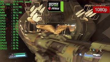 DOOM GTX 1060 MSI Frame Rate Benchmark Performance - Ultra Graphics 1080p