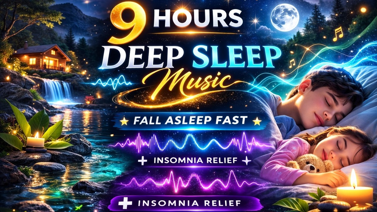 Deep Sleep Music 9 Hours😴Fall Asleep Fast & Stay Asleep All Night Insomnia Relief  Brainwave Therapy