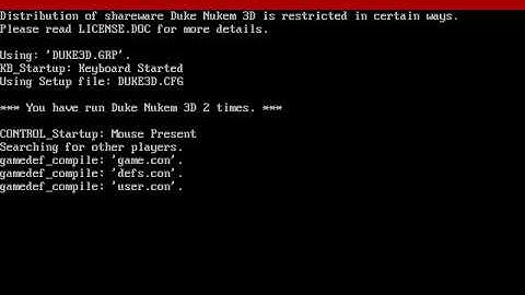 Duke Nukem 3D Classic DOS v1.00 Demo Startup Installation (1996 3D Realms Games)