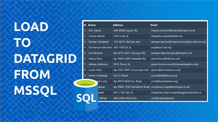 Load Data to a DataGrid in WPF With MSSQL And EntityFramework in C#