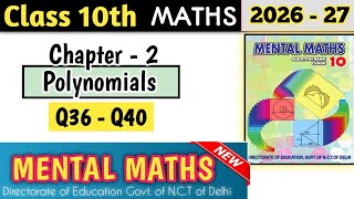 Mental Maths Class 10 Chapter 2 Polynomials | Q36 - Q40