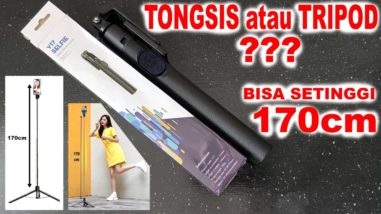 WOW !!! TONGSIS BISA SETINGGI 170cm -- SELFIE STICK TRIPOD Y17 REMOTE BLUETOOTH CONTROL