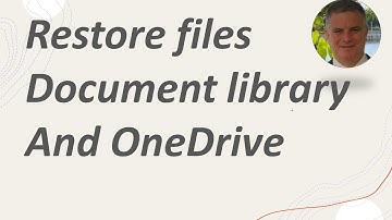 How to restore a document library in SharePoint and OneDrive ?